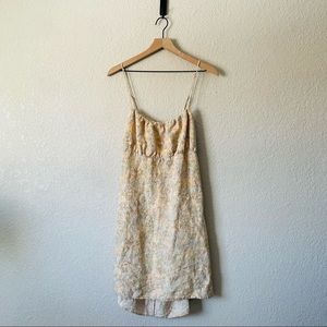 H&M Cream Floral Tie Back Mini Dress size large